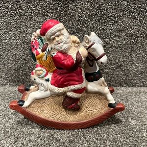 Vintage Santa on Rocking Horse Music Box
